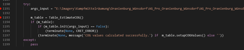 Parameterdefinition im Code